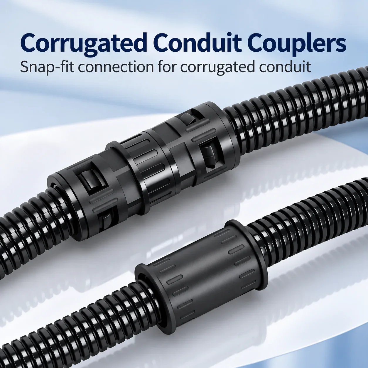 10Pcs Corrugated Pipe Connector PA66 Nylon Straight-through Butt Joint Two-way Waterproof Equal Diameter Fixed Head Plug-in
