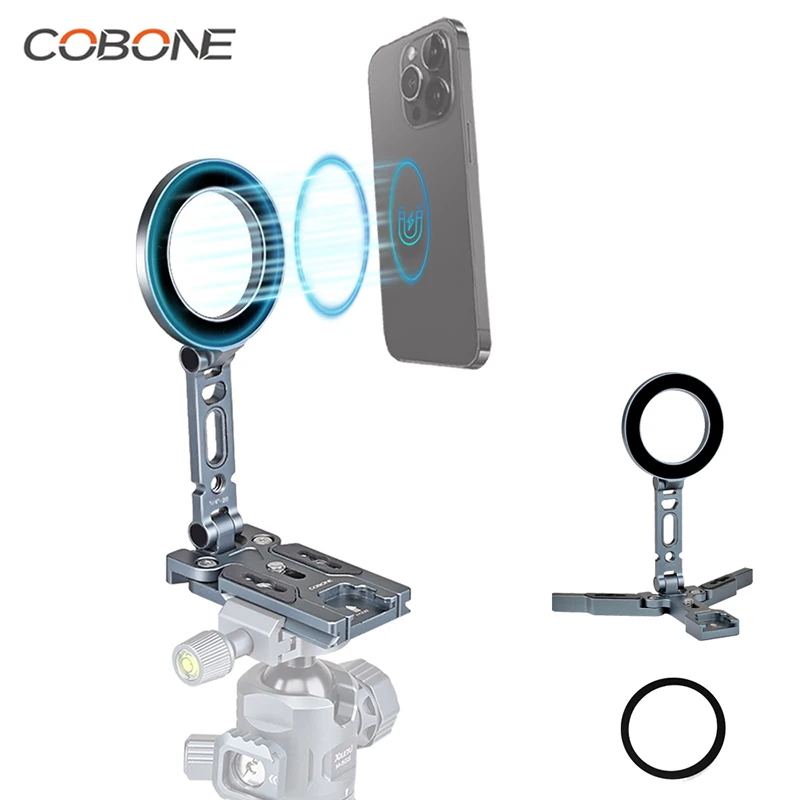 

COBONE Magnetic Quick Release Phone Stand Foldable Phone Tripod for MagSafe iPhone 16 15 14 13 12 Selfie Stick Desktop Stand