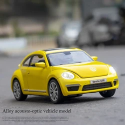 1:32 Volkswagen Beetle GSR Car Model Pull Back Alloy Discast Street Metal Business Cars Model Children Toy A134
