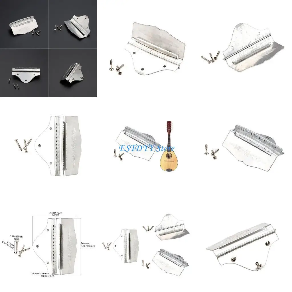 

G6DE Aluminum Mandolin Tailpiece Replacement 14 Strings Metal Mandolin Tailpiece Musical Instrument Accessories Durable