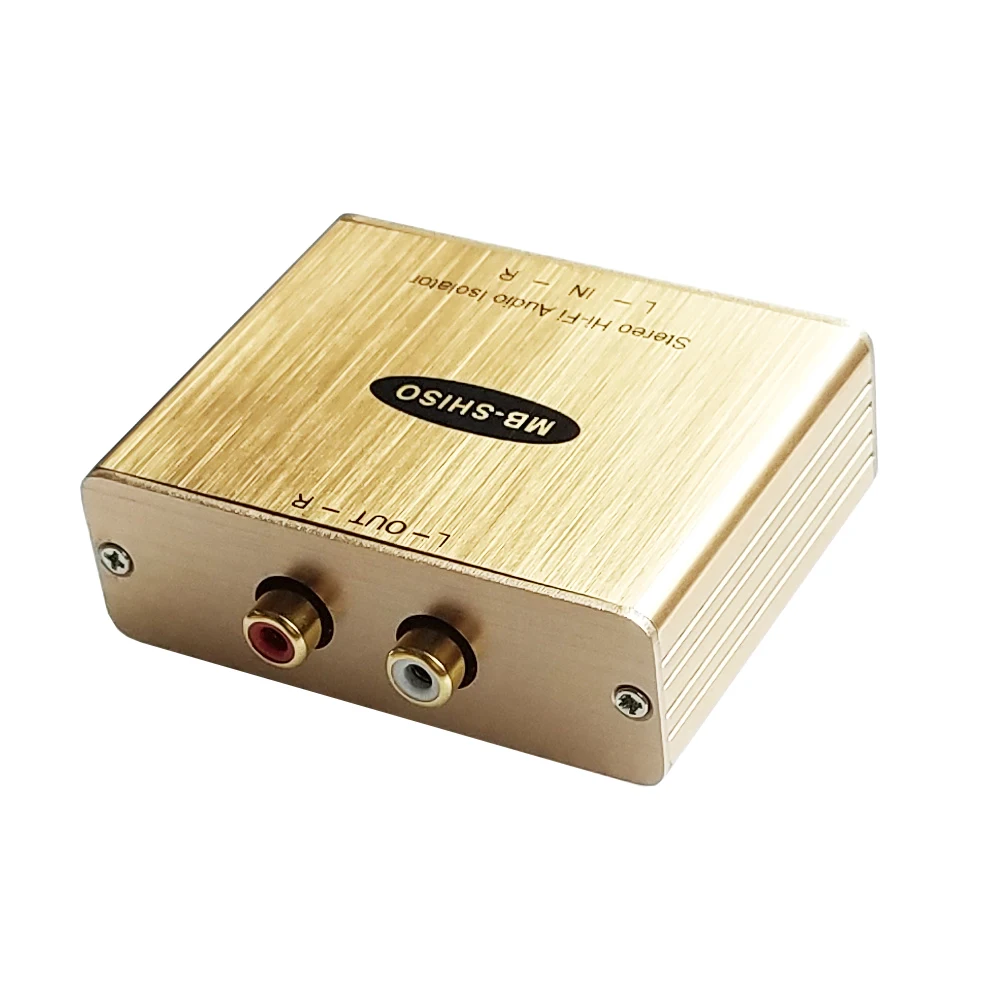 Muxboxs HiFi Stereo Audio Isolator RCA Sound Signal Box Amplifier Converter Audio Noise Filter Ground Isolation Tranformer