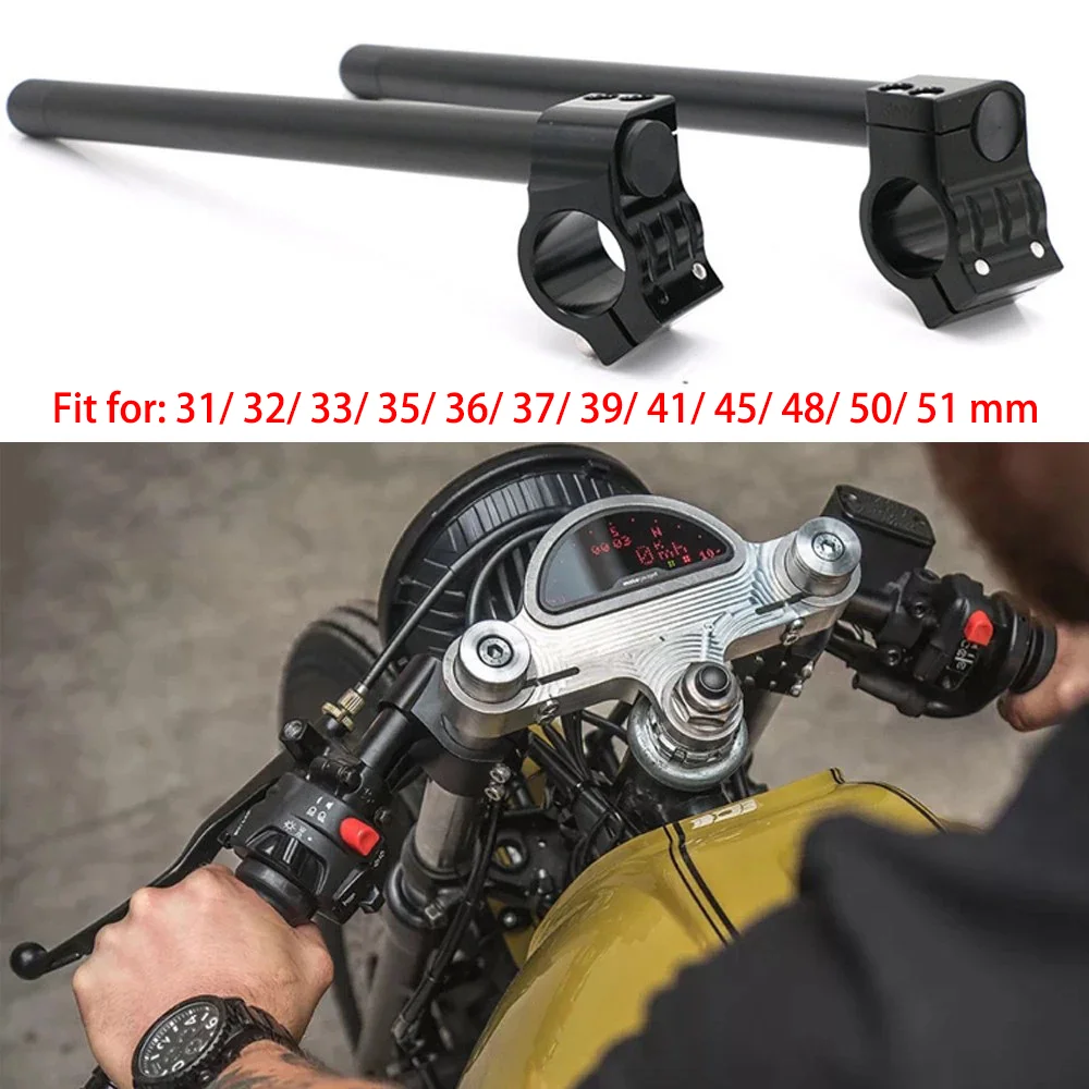 

Universal Racing Adjustable CNC 31 32 33 35 36 37 39 41 45 50 51 MM Clip On Ons Fork Handlebars Handle Bar Cafe Racer Motorcycle