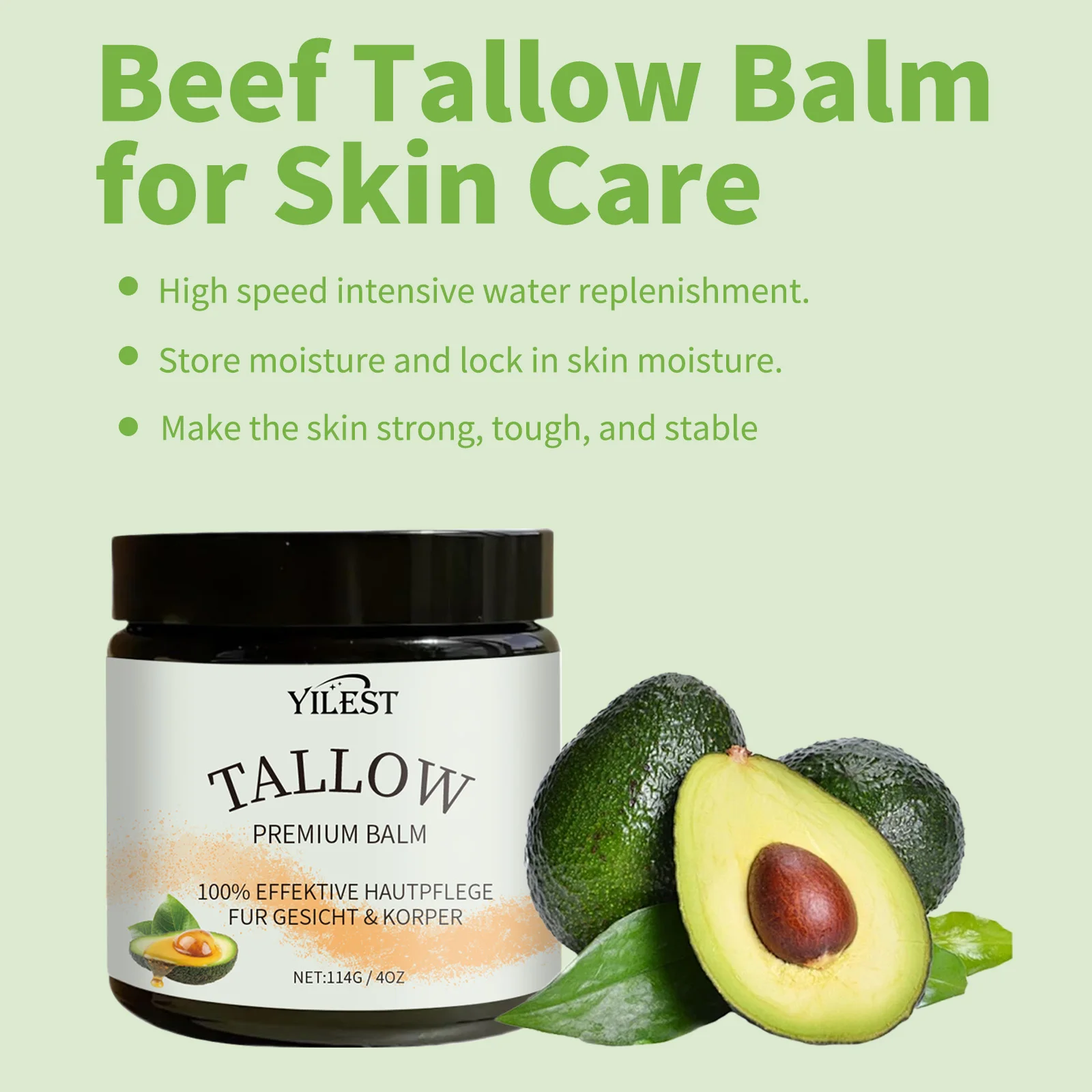 

【Бальзам для восстановления кожи с вокадо】114 г, глубоко увлажняющий для снятия сухости и успокаивания чувствительной кожи, восстанавливающий бальзам для шелковистой кожи