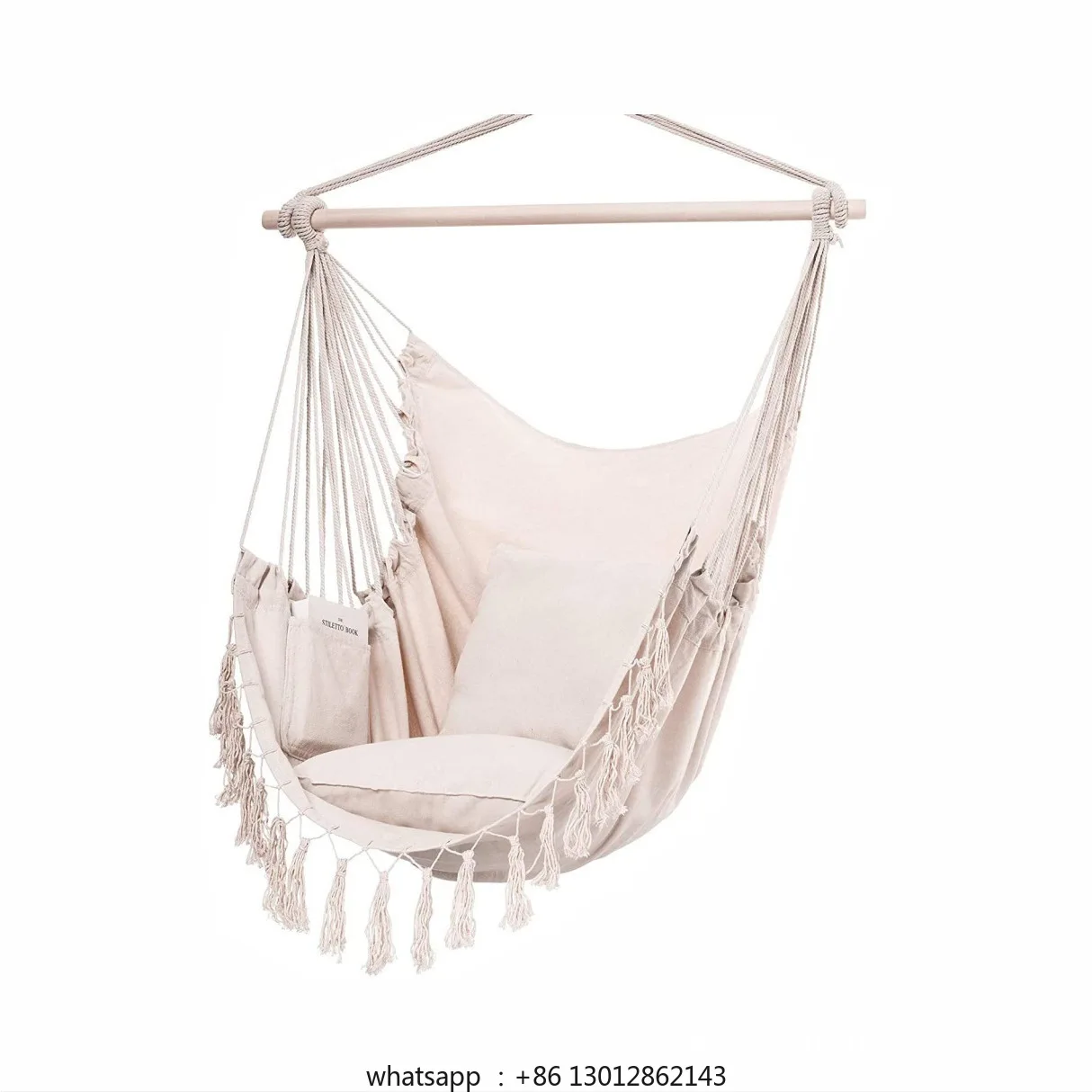 

Tassel Hanging Chair Canvas Hanging Basket Chair Swing Indoor and Outdoor Balcony Camping Hammock