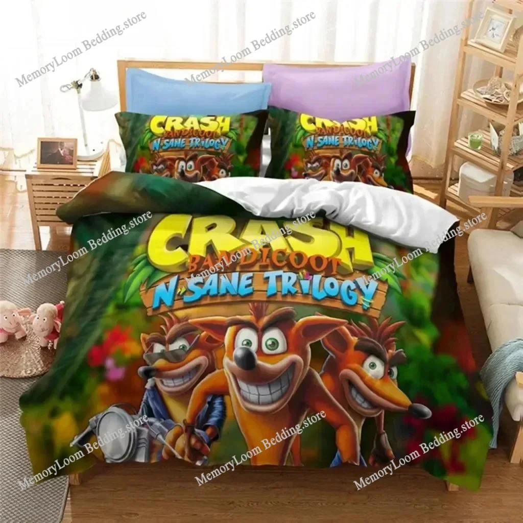 

Game Crash Bandicoot Bedding Set Boys Girls Twin Queen Size Duvet Cover Pillowcase Bed Kids Adult Fashion Home Textileextile