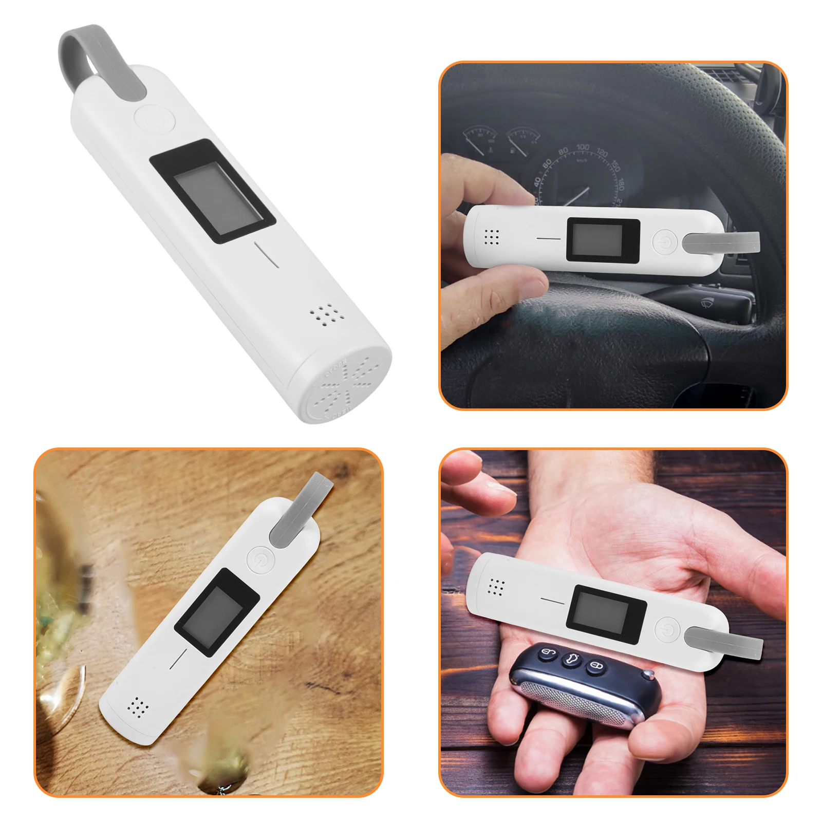 

Alcohol Tester Breathalyzer Portable Mini Digital Display White No BAC Level Safe Driving Easy Blow Accurate Results