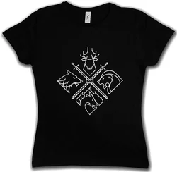 HOUSE EMBLEMS WOMEN T-SHIRT Game of Swords Houses Thrones Wolf Stark Tagaryen