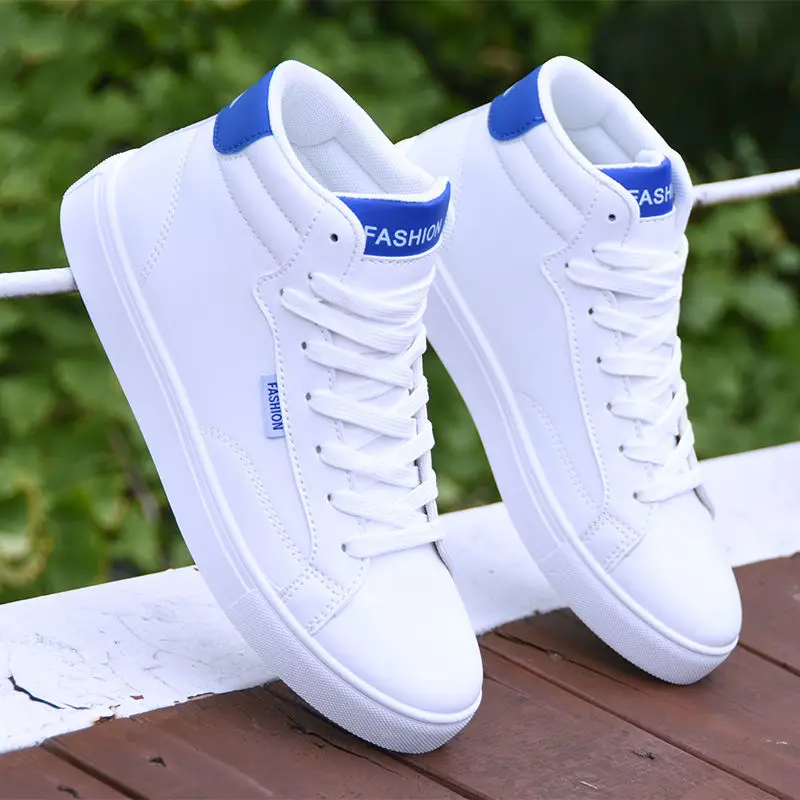 Skateboard Shoes Men high top Sneakers Men Jogging Sport Flat Shoes Male Leather Tourism Waterproof Casual Running Board Shoes