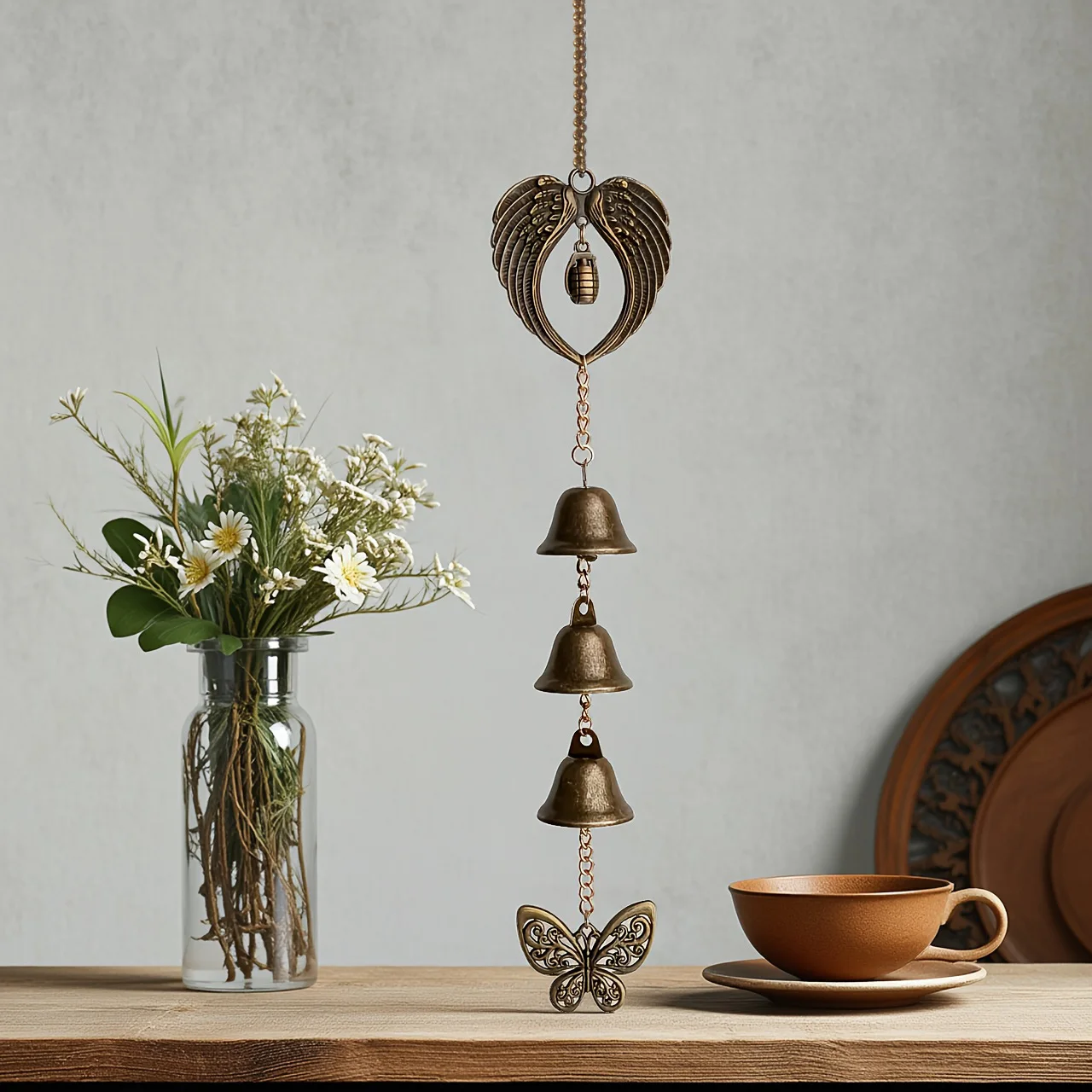 Weihnachtsdekorationen, Vintage-Windspiele aus Metall mit Schmetterlingen, Windspiel-Ornamente aus Metall für Weihnachtsbäume – kein Strom erforderlich – perfektes Weihnachtsgeschenk