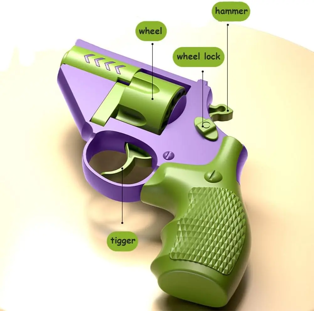 Fidget Toy Revolver Gun 3D Printed Mini 1911 Fidget Blaster Toys Stress Relief Toys for Adults Fidget Toy Rotatable Gift