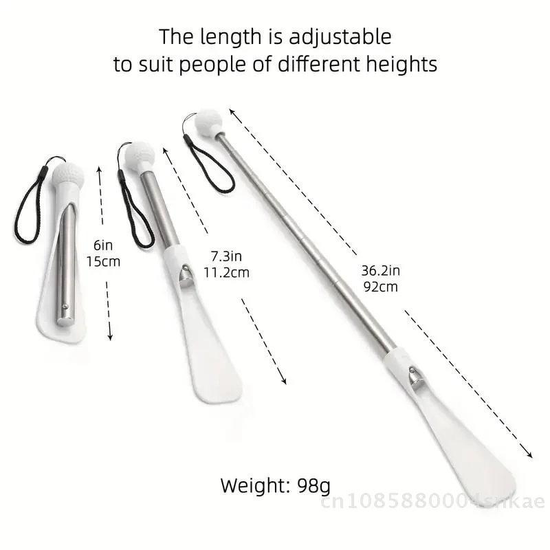 〔CC88〕 | Stainless Steel Telescopic Shoe Horn  - Adjustable Long Handle for Easy Dressing