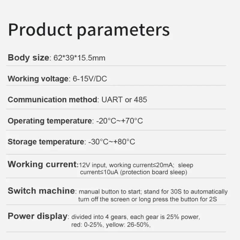 JBD Smart BMS LCD Display UART RS485 Communication BMS Protection Board Lithium Battery Smart Bms Accessories