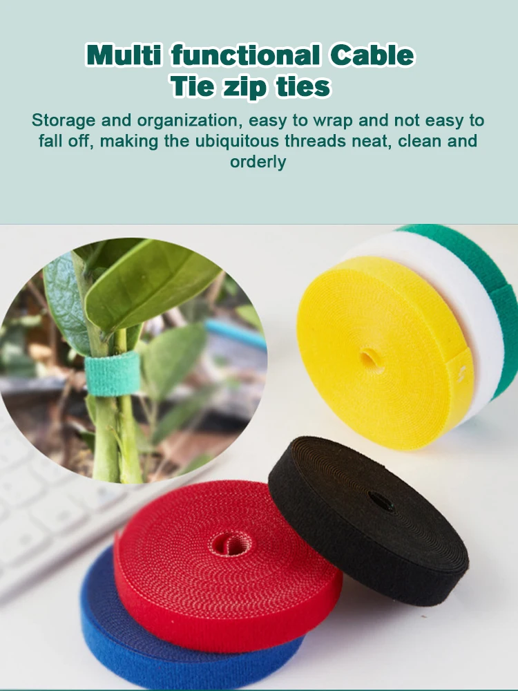 

5M Nylon Plant Bandage Tie Reusable Plant Hook Loop Ties Green Fastener Tape Bamboo Cane Wrap Support Home Garden Accessories