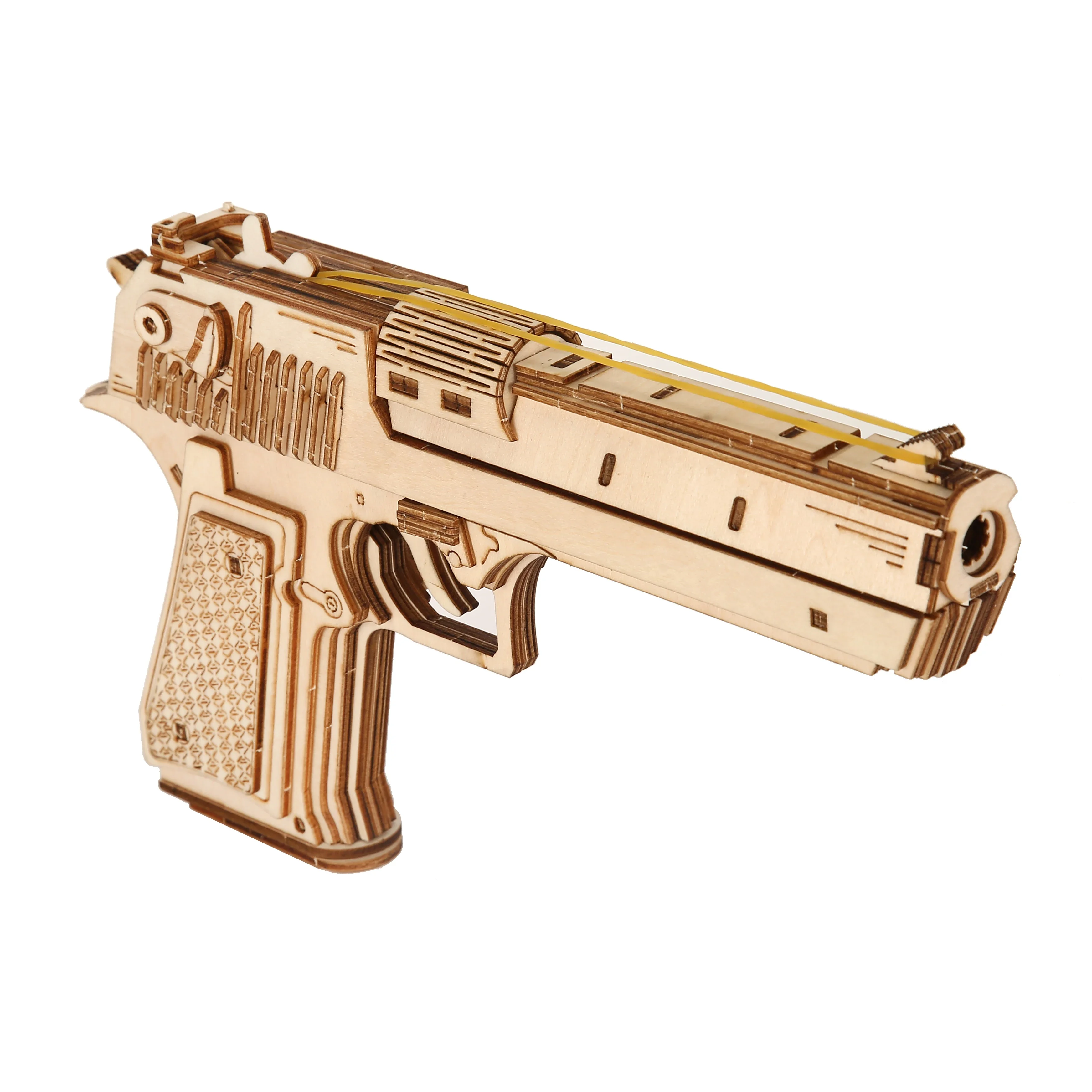 pistol Model DIY 3D Wooden Puzzle Building Block Kits Assembly Toy Birthday Gift For Kids Adult Home Decor