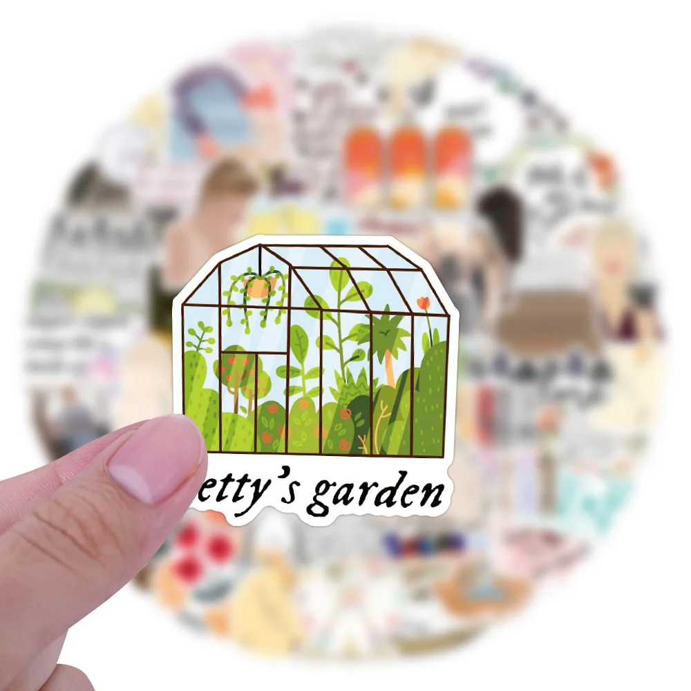 100 قطعة من ملصقات الفولكلور، ملصقات موسيقى تايلور، ملصقات تزيين ذاتية الصنع، ملصقات أكواب الماء المتنقلة