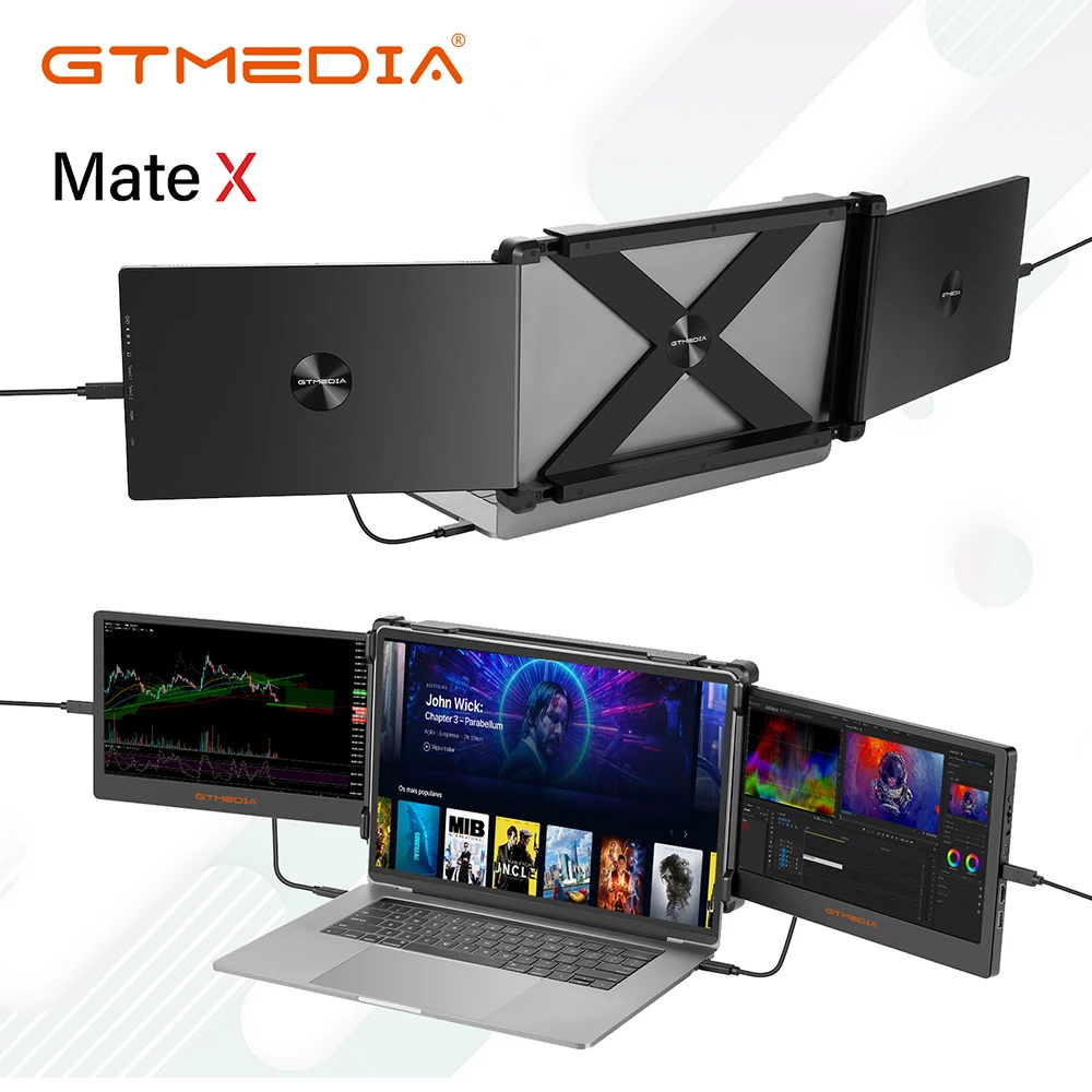 

GTMedia Mate X 17.3 inch FHD 1920*1080 IPS HD screen Two Type-C ports Support multiple OSD languages and smartphones/computers