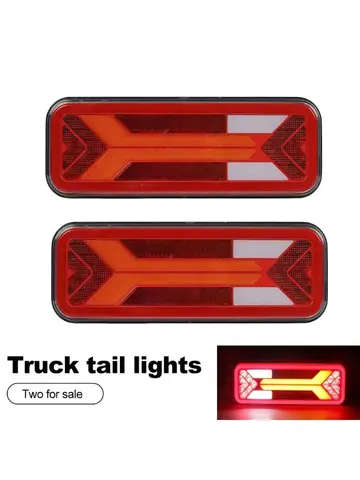 2x 방수 12V 24V 98 LED 조합 후면 조명 흐르는 방향 신호 브레이크 역방향 안개 램프 트레일러 트럭 캐러밴 밴 트럭