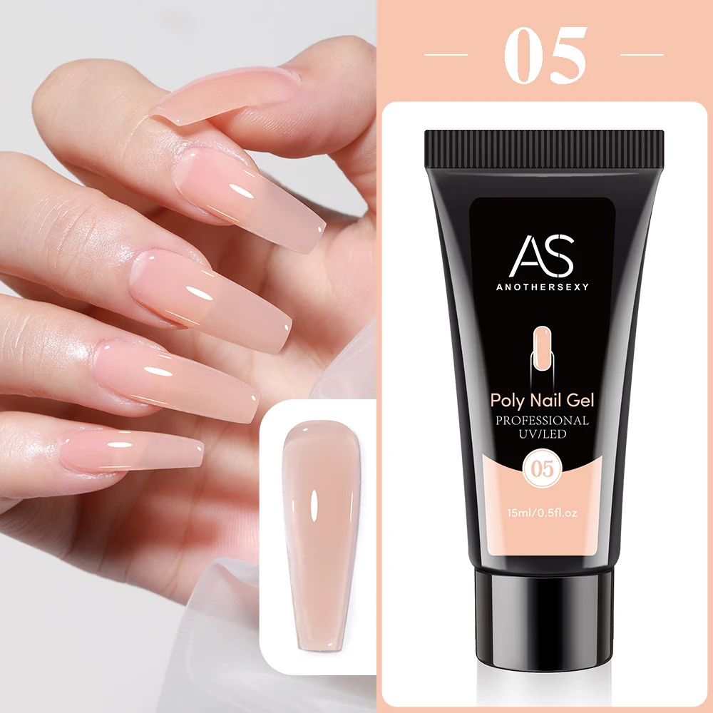 AS 15 ml Nagelverlängerungsgel, Nagelaufbau, Poly-Nagel-Acryl-Gel, UV-LED, schnelle Verlängerung des Kristallmodells, schmerzloser Kristall-Renis-Kleber