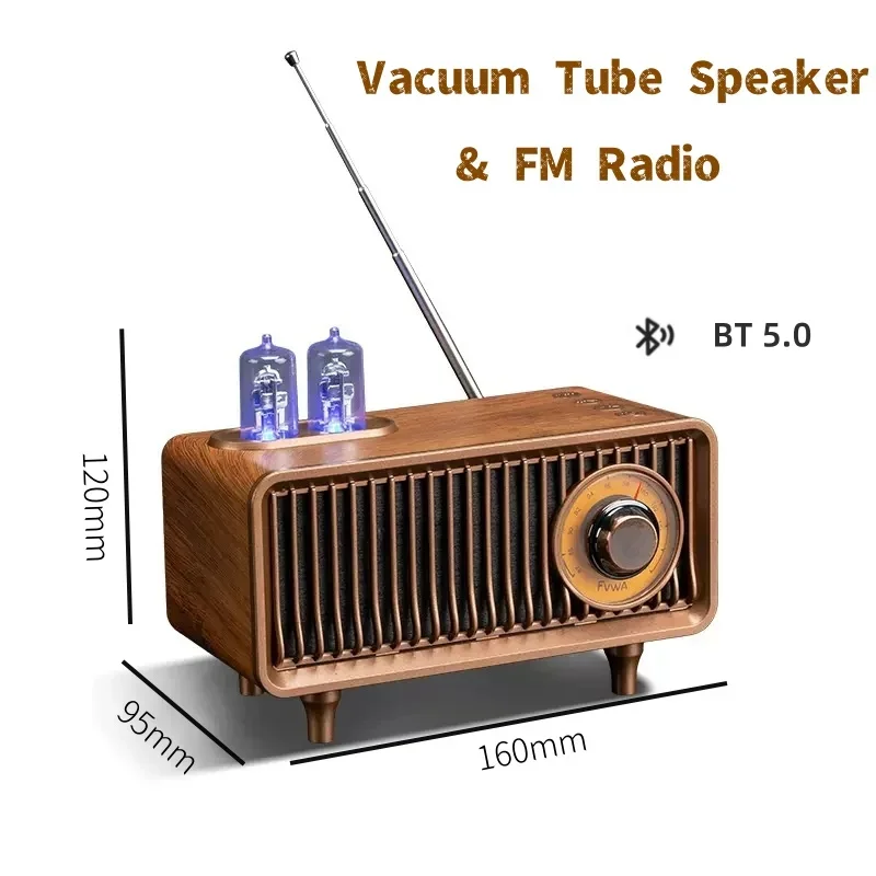 Retro Vacuum Tube FM Radio Creative Wireless Caixa De Som Bluetooth Speaker Desktop Sound Column Portable Subwoofer DSP/TF/AUX