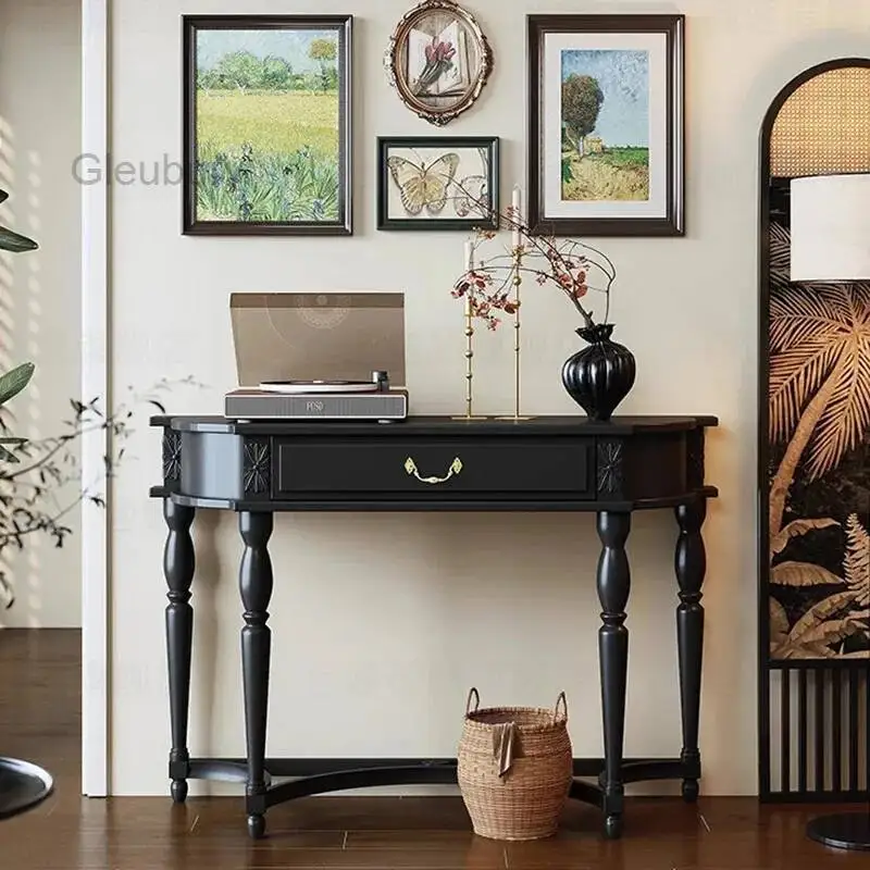 

Vintage Mid Century Console Table With Drawers French Aesthetic Designer Console Table Classic Retro Console Meuble Furnitures