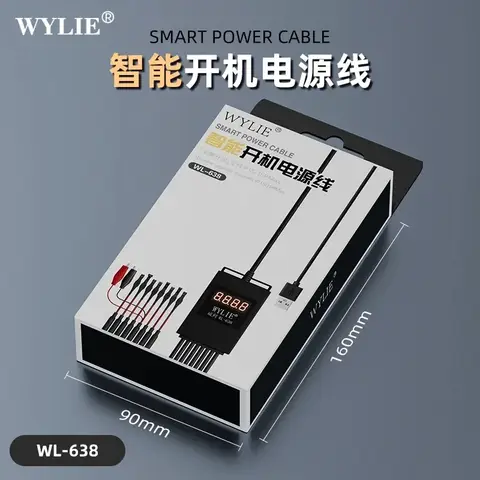 WYLIE WL-638 스마트 전원 케이블 – 자동 필터, 높은 리프레시율, 아이폰 15 PM 및 안드로이드 휴대폰 수리 도구 호환