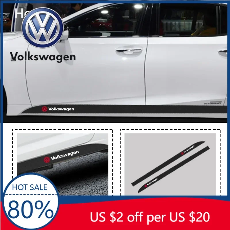 

Декоративные накладки на пороги для Volkswagen VW (2 шт.), аксессуары для автомобилей Volkswagen VW GTI, R-Line, R, Polo, Go