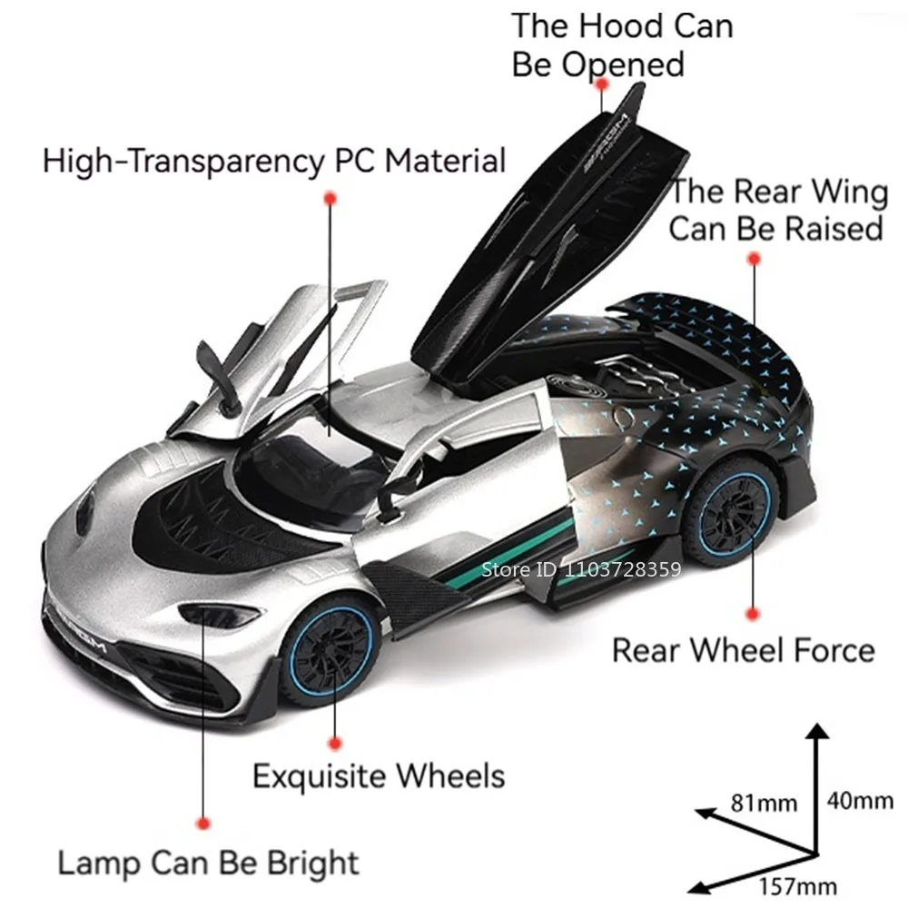รถของเล่นโมเดลรถแข่ง F1 ขนาด 1:32 ผลิตจากโลหะผสม ประตูเปิดได้ ดึงหลังวิ่งได้ มีเสียงและไฟ ล้อแม็กซ์สวยงาม รถสปอร์ต