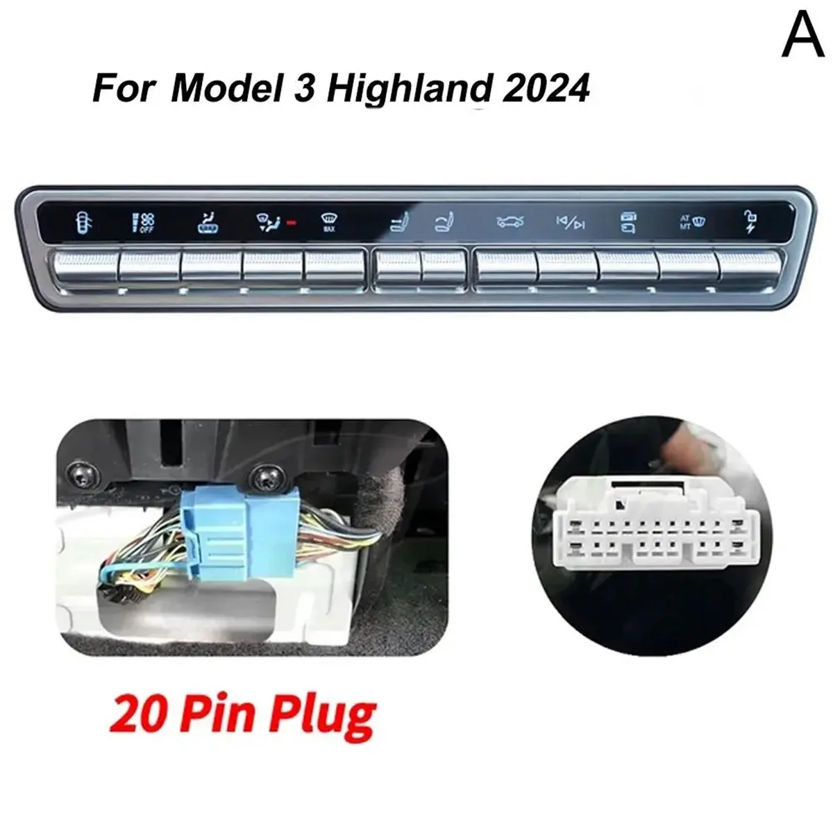 26/28 Pin Plug Screen Smart Physical Button for Tesla Model 3/Y Modification and Upgrade Central Control Physical Button