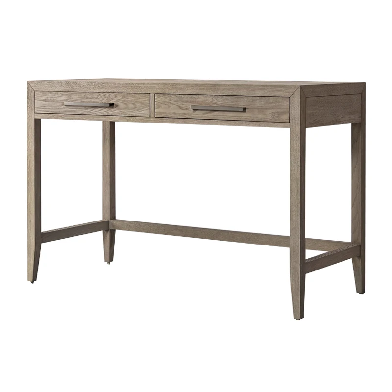 

American retro oak computer desk handmade solid wood learning French old book writing style desk