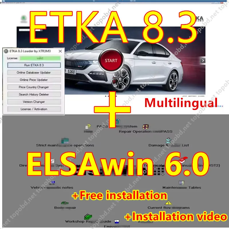 2024 Hot sales ELSAWIN 6.0 Etka 8 .3 for Audi for VW Auto Repair Software Group Vehicles Electronic Parts Catalog free install