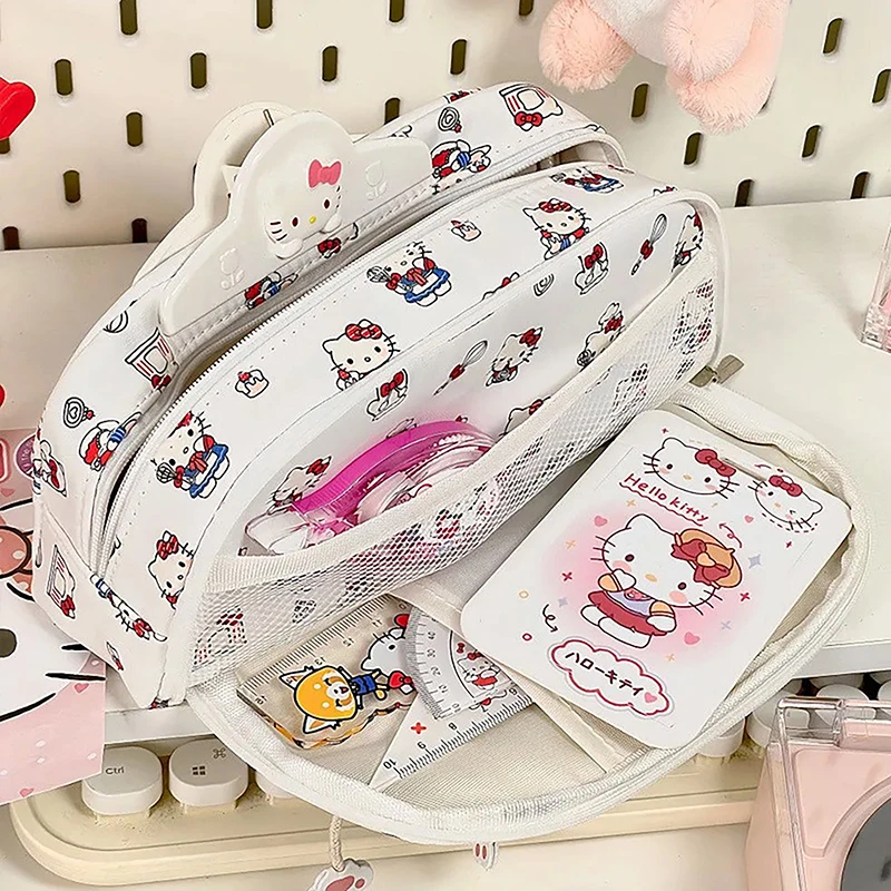 Imagem -02 - Bolsa de Armazenamento de Grande Capacidade Estojo Lápis Sanrio Hello Kitty Anime Kawaii Pochacco Bonito dos Desenhos Animados Papelaria Presente