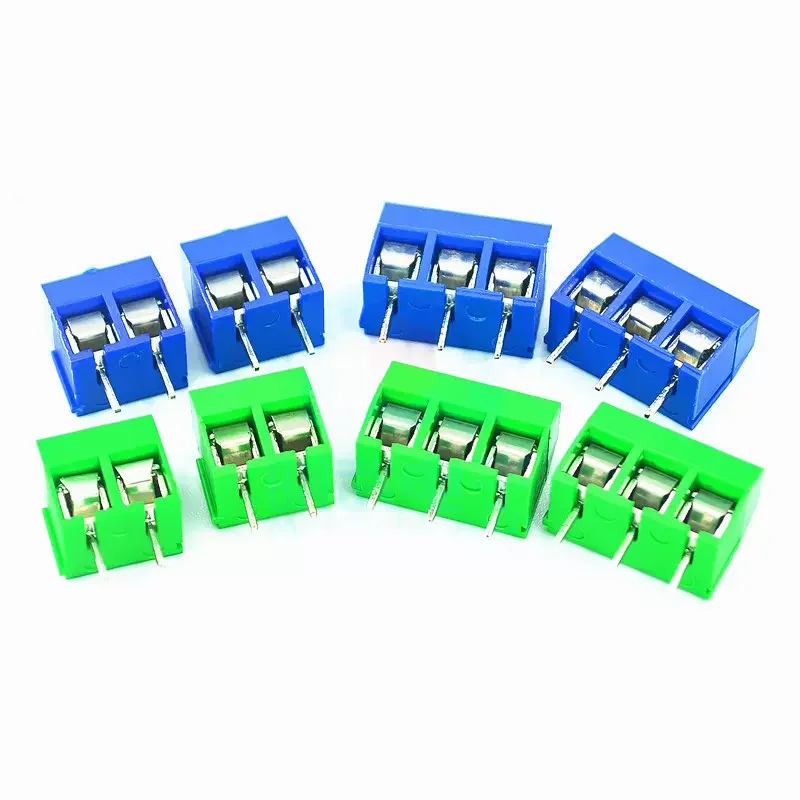 20pcs KF301-2P/KF301-3P/KF301-4P KF301-5.0-2P KF301-5.0-3P KF301-5.0-4P KF301 5.08mm Plug-in Screw Connector Blue/Green