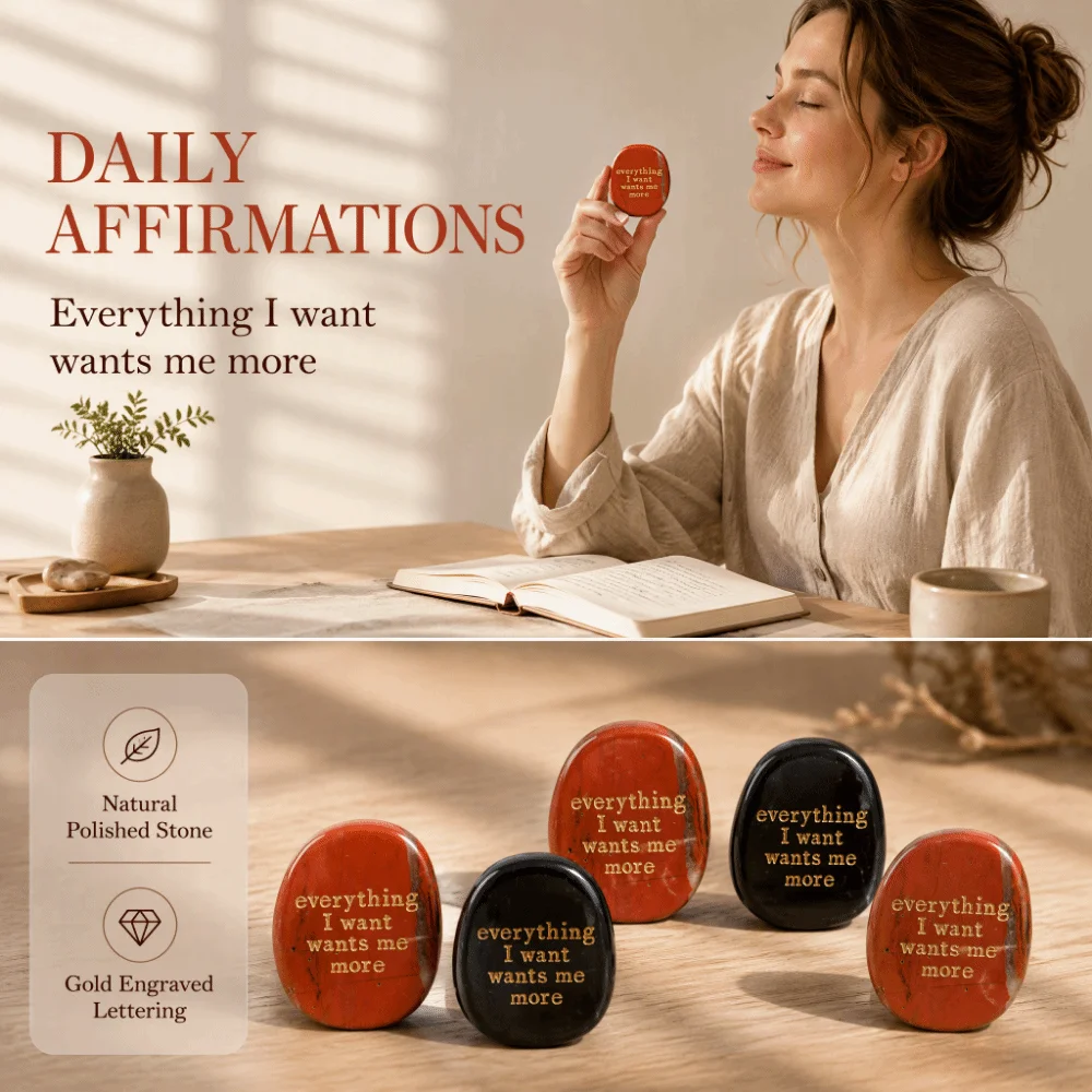 Black Obsidian Affirmation Palm Stone Oval Shape Palm Sized Engraved Worry Stone Gold Engraving Irregular Texture
