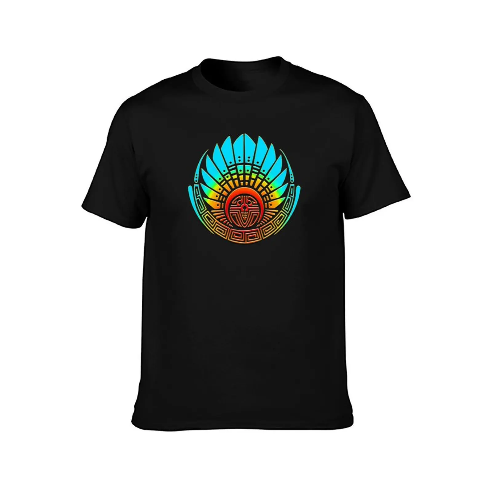 Mayan mask crop circle Quetzalcoatl T-Shirt Summer Casual Cotton Tee Oversized Streetwear Tops Vintage Graphic Print