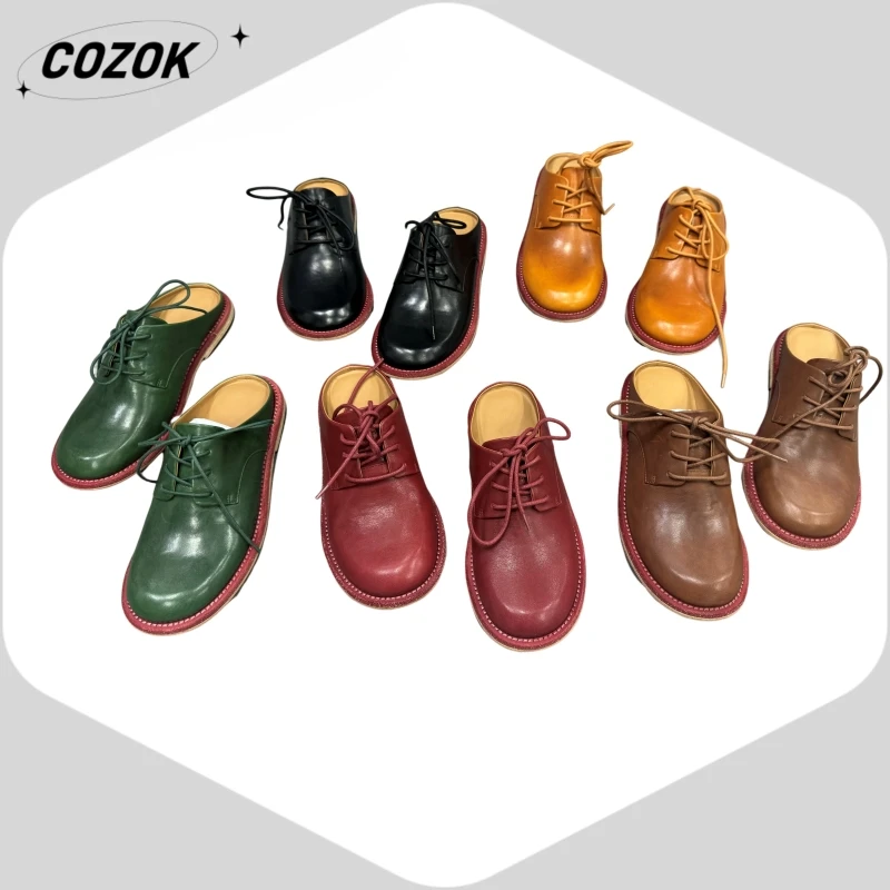 25 Hot-Selling New Products High Street Style Leather Non-Slip Casual Shoes Genuine Leather Shoes Simple Niche Beautiful