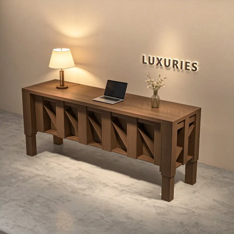 Solid wood clothing store buyer collection store checkout page bar counter island cabinet water table display cabinet display ta