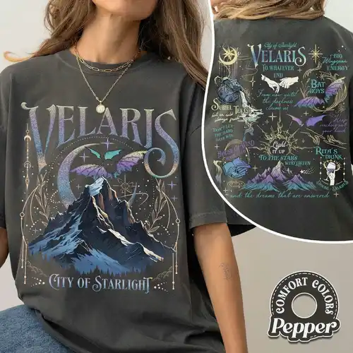 Imagen 1 del producto Velaris City of Starlight sudadera de dos caras The Night Court Book Lover suéter de manga larga sudadera de lana ropa de calle Y2K