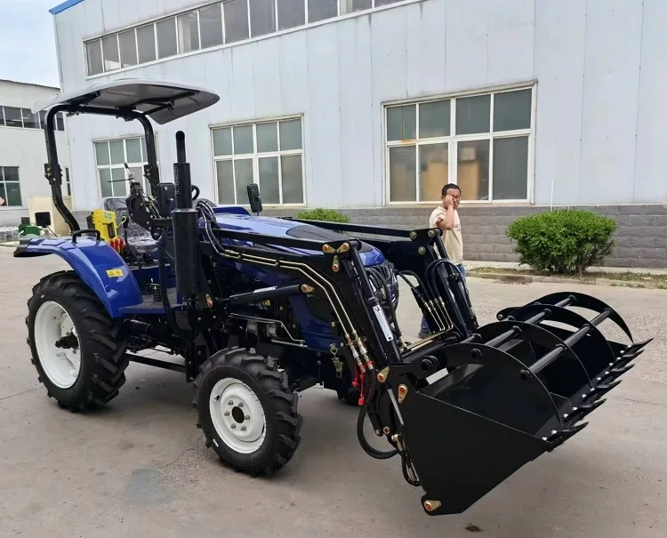 Trator multiuso DC 504 50HP 4WD com componentes de núcleo de tração nas quatro rodas de 50 cavalos de potência, incluindo pá dianteira do motor