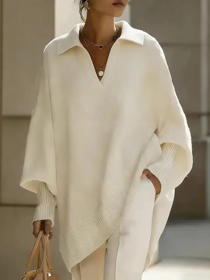 Suéter Tricotado Estilo Casual com Manga Longa e Zíper, Cor Sólida, Feminino, Outono Inverno, Fibra de Poliéster, Top Confort...