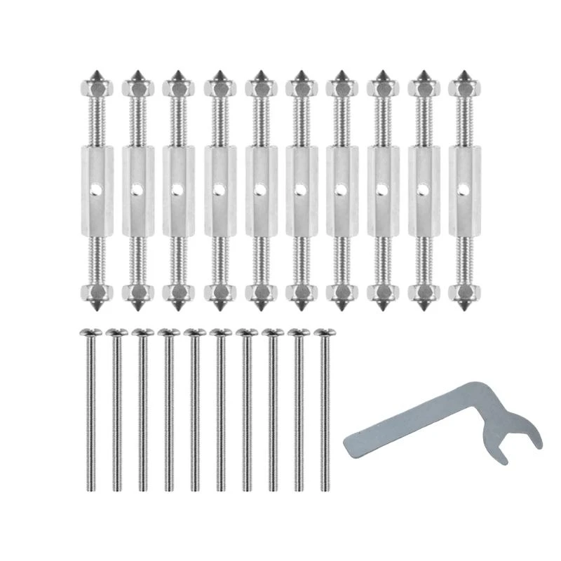

652F 10Pcs Wall Socket Cassette Repairer Adjustable Cassette Screws Support Rod with Wrench Wall Switches Box Repair Device