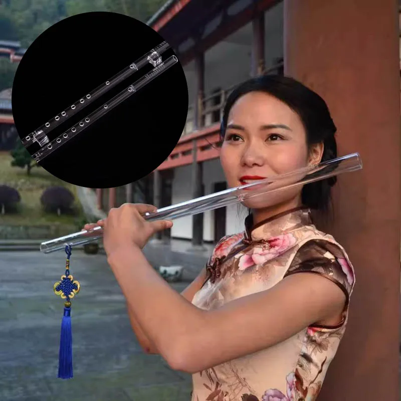 

Transparent Flute Professional Transverse Flute Adult Beginners Blowing Fife Instrument Chinese Novelty Wind Musical Instruments