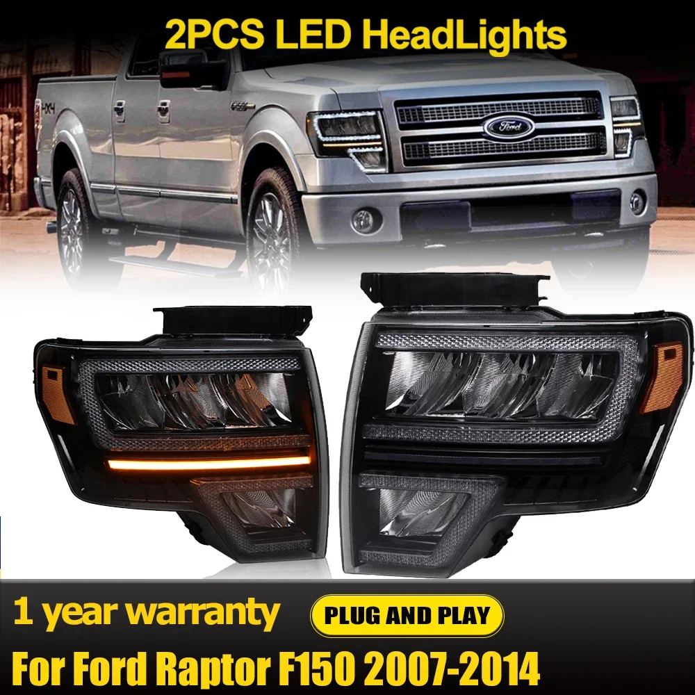 

Car Styling For Ford F150 2008-2014 Headlights Raptor F150 LED Headlight Dynamic Turn Signal Lamp Auto Accessories plug and play
