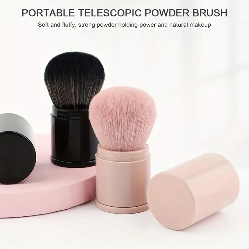 Draagbare Mini Make-Up Borstel Intrekbare Zachte Champignonkop Losse Poeder Blush Voor Reis Multi Functionele Make-Up Tool