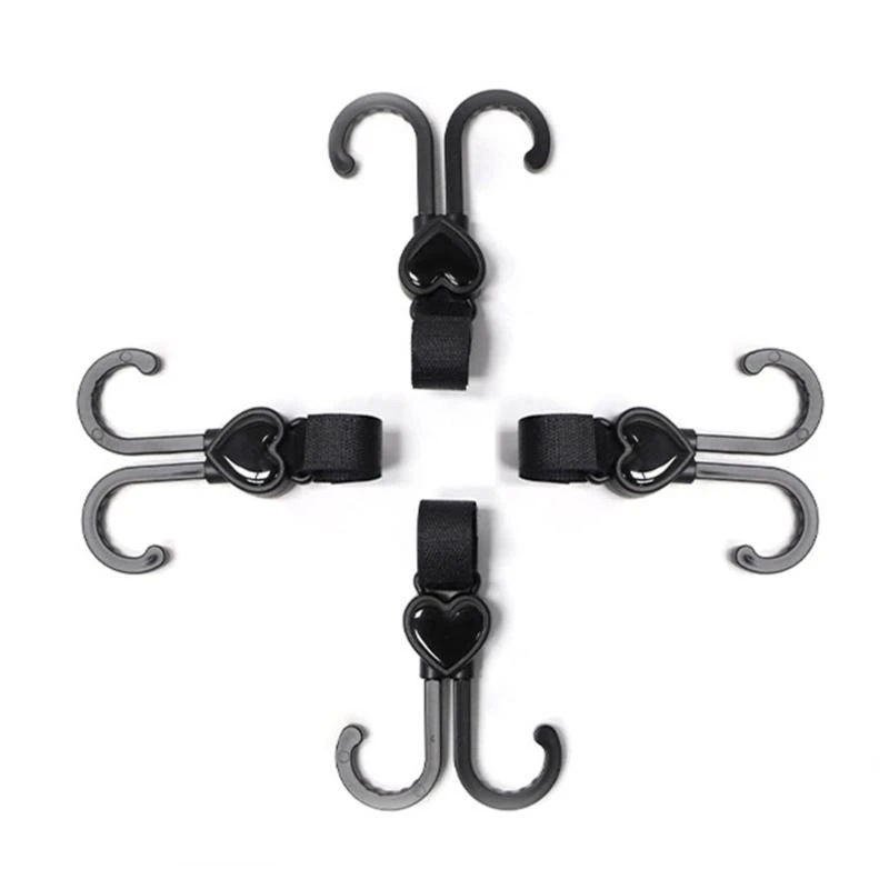 

J15U Pram Hook for Shopping Bag Diaper Bag Hanging Double Hook Multi-Purpose Heavy-Bearing Hook Outdoor Travel Gear
