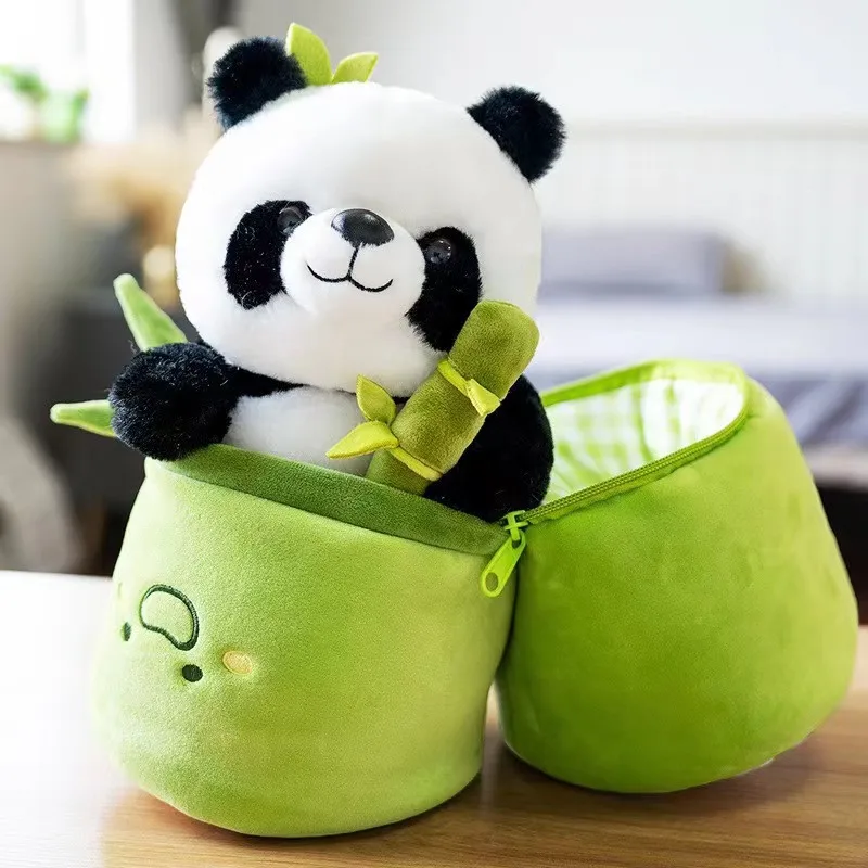 Panda Bamboo Plush Stuffed Doll Soft Animals Children Toy Pillow Cartoon Kawaii Dolls Girls Kids Lover Gifts Home Decoration