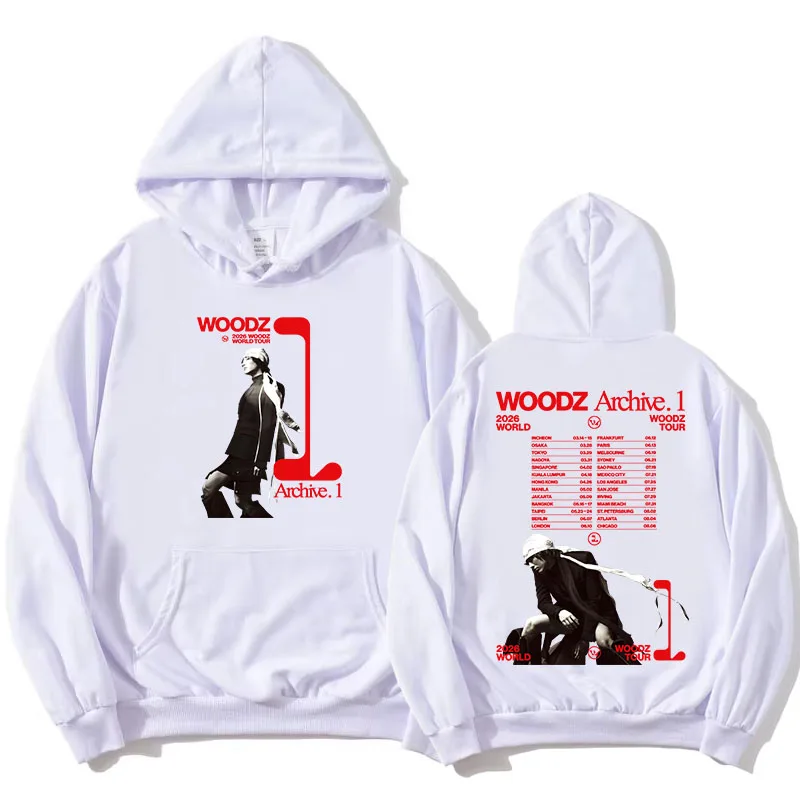 

WOODZs Archive 1 World Tour 2026 Hoodies Fashion Long Sleeve Soft Hooded Sweatshirt Graphic Print Merch Casual Pocket Pullovers