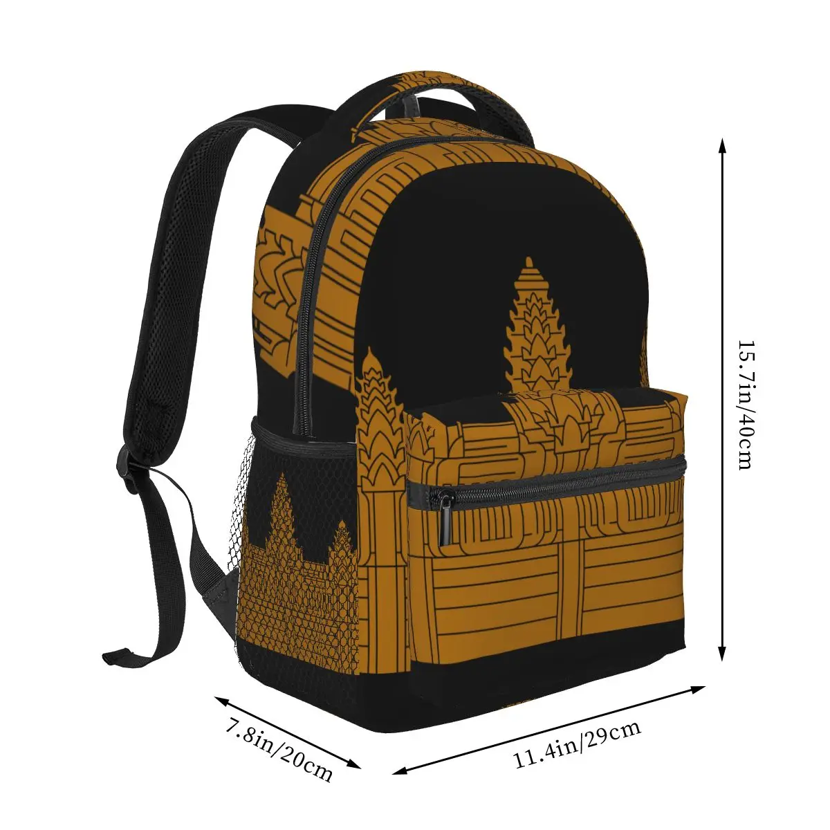 Sac à dos graphique unisexe Angkor Wat tiens mer CamBoss an Feel, sac d'ordinateur de voyage de loisirs pour étudiants