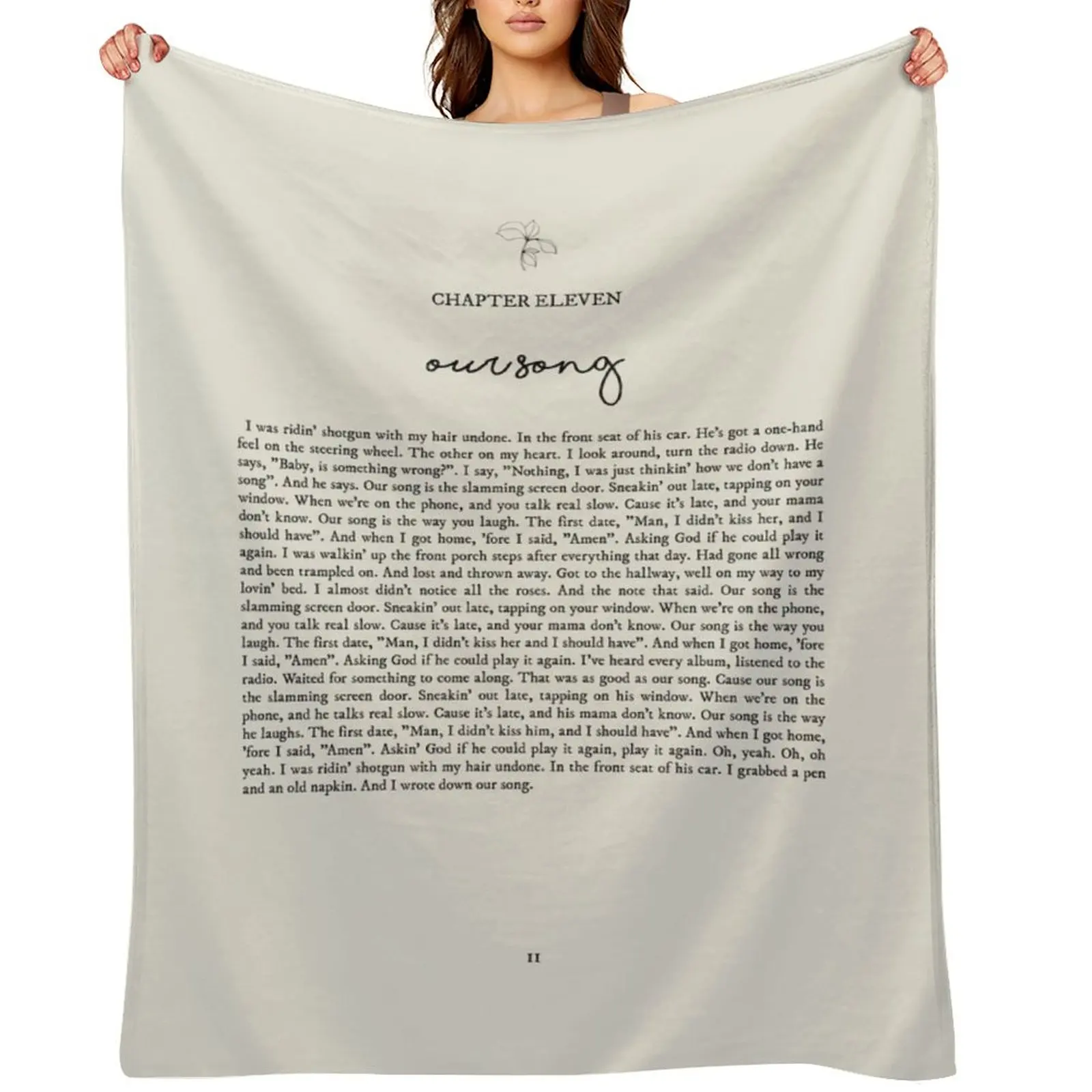 

Our Song Lyrics Throw Blanket Thermals For Travel wednesday for babies Tourist Blankets