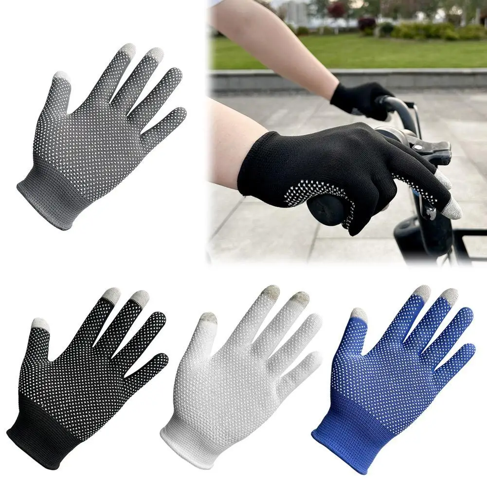 Non-Slip Full Finger Compression Gloves Men Sports Cycling Fitness Touch Screen Finger Outdoor Mountain Bike Gloves