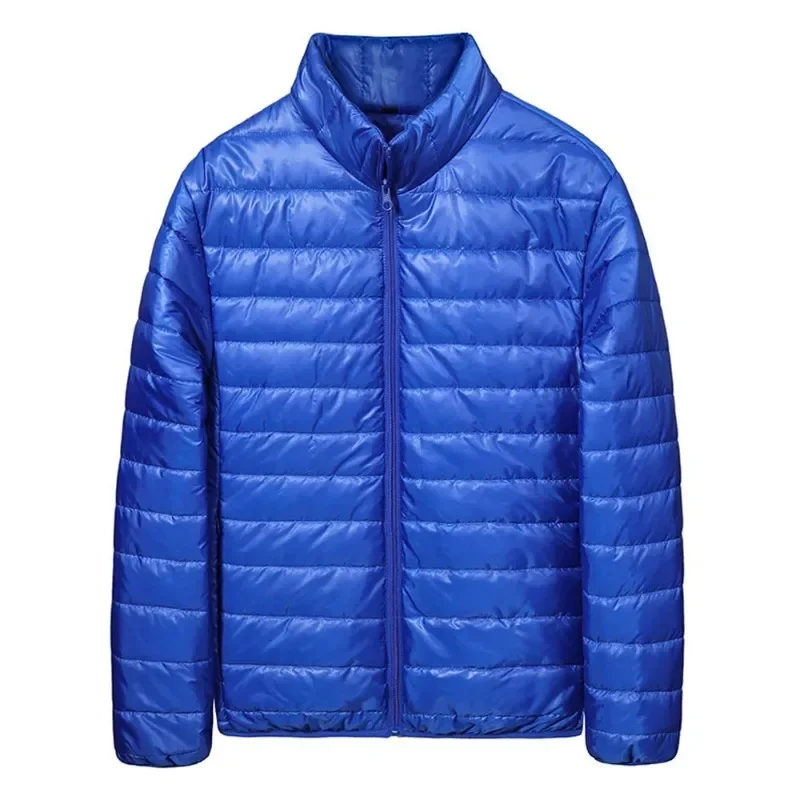 Men\'s Down Jacket Soft Lightweight Autumn Winter Solid Slim Padded Turtleneck Coat Male Casual Warm Long Sleeve Zipper Jackets